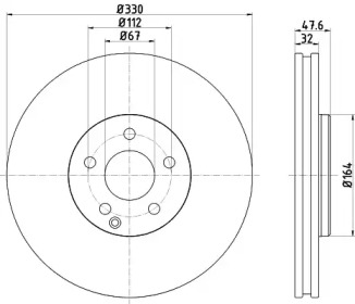 HELLA PAGID 8dd355120961 -  Тормозной диск
